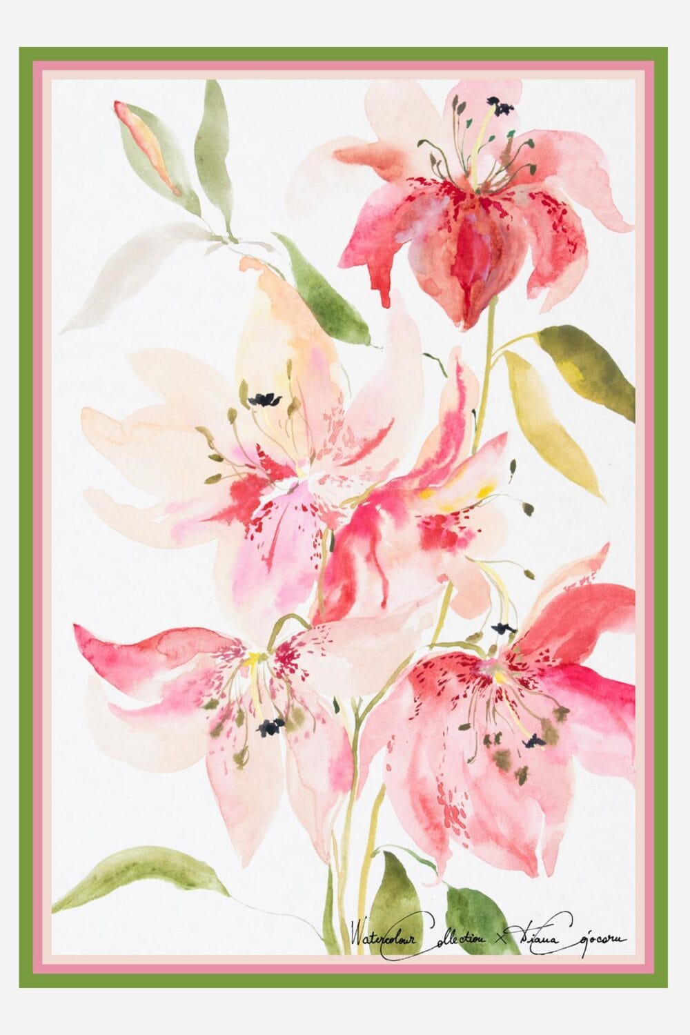 Pañuelos Lirios transparentes 100 x 70 cm - dianacojocaru.es